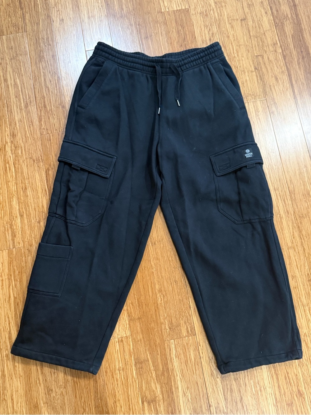Ninth Hall Black Cargo Sweatpants